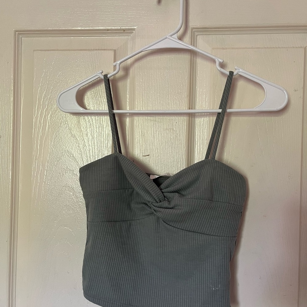 Women's Gray Ribbed Top